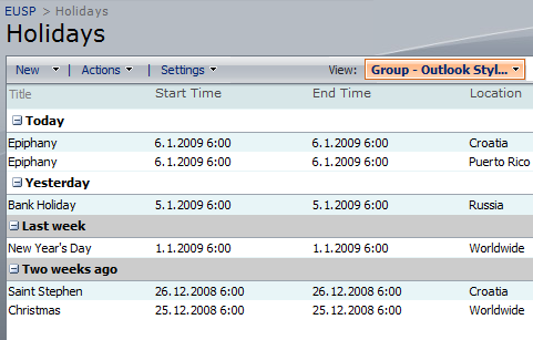 Outlook Grouping
